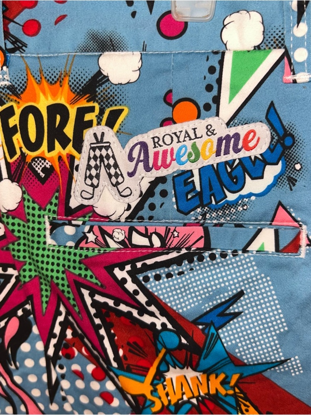 Royal & Awesome Men’s Golf Shorts Comic Print Colorful Statement Performance 34 - Picture 4 of 8
